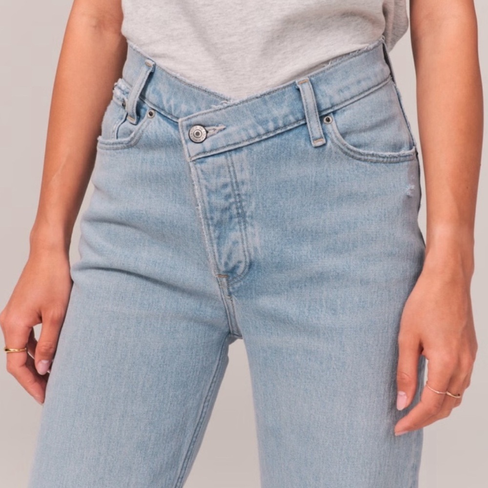 Abercrombie & Fitch The Dad High Rise Jean curve love size 24 nwot - Picture 2 of 8